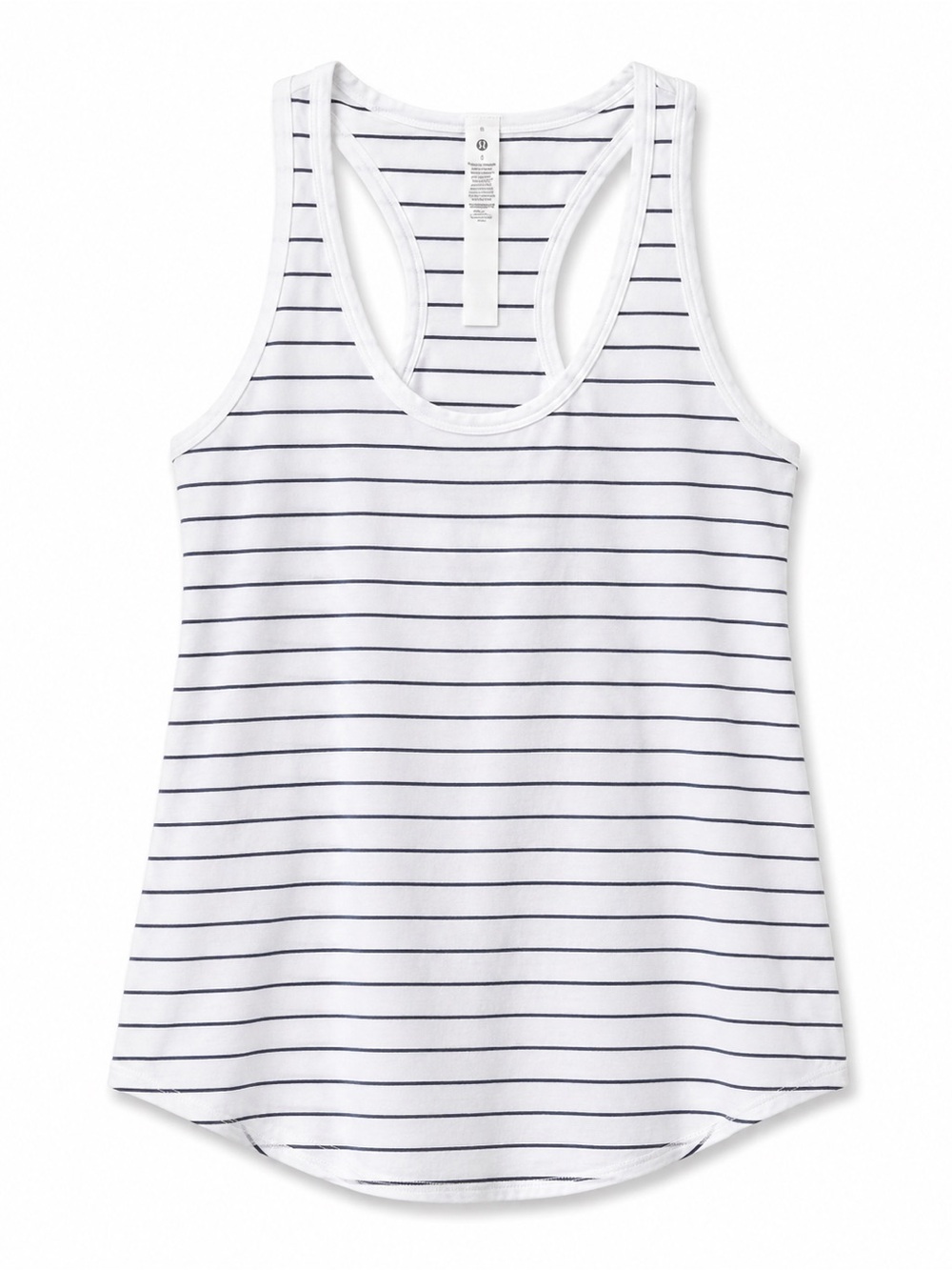 Lululemon Love Tank Top Size 6 White Black Stripe Racerback Pima Cotton